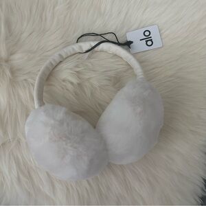 ALO Yoga White Plush earmuffs